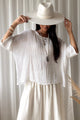 Calise linen blouse, white