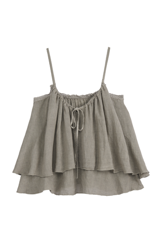 Calpe linen top, taupe