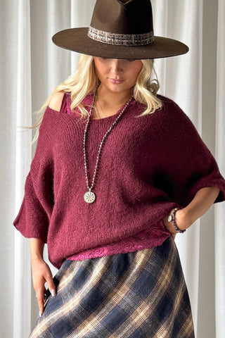 Cameron jumper, burgundy