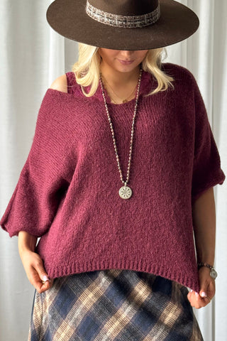 Cameron jumper, burgundy