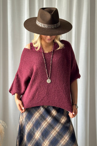 Cameron jumper, burgundy