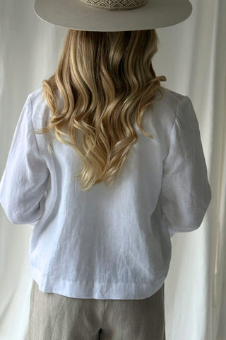 Cardelia pellavajakku, valkoinen