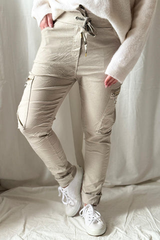 Cargo joggerit, beige