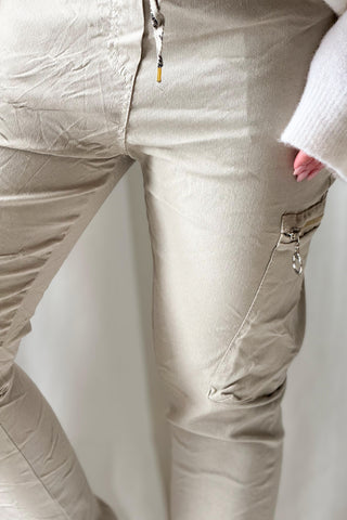 Cargo joggerit, beige