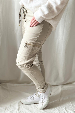 Cargo joggerit, beige