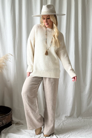 Carmen neule, luonnonvalkoinen