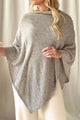 Cashmere Dawn poncho, melange grey