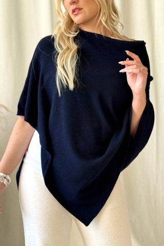 Cashmere Dawn poncho, navy