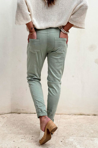 Casual tencel joggerit, pastel vihreä