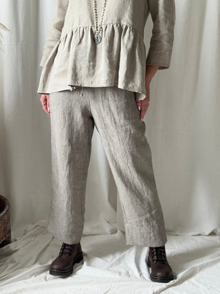 Bypias casual pellavajoggerit, pinstripe