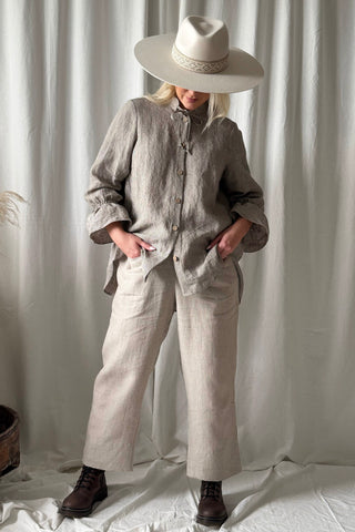 Bypias casual pellavajoggerit, natural