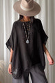 Catri linen blouse, black