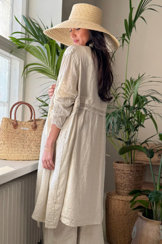 Celeste pellavatakki, hiekka