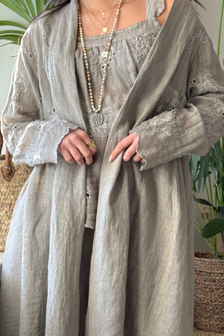 Celeste pellavatakki, taupe