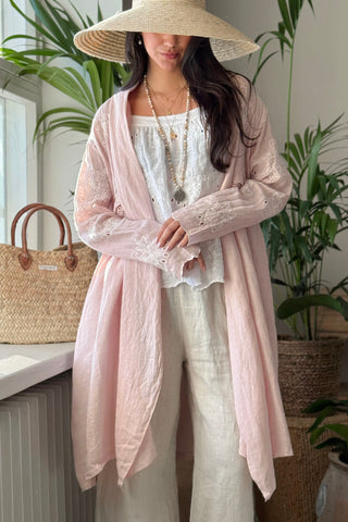 Celeste pellavatakki, vaaleanpunainen