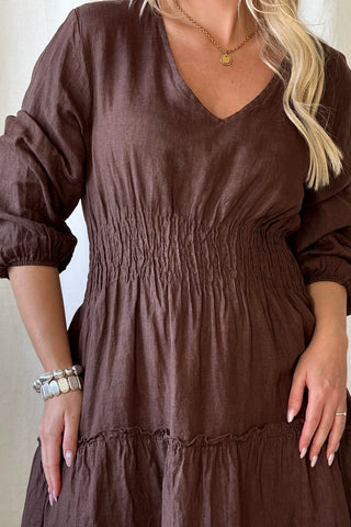 Celina pellavamekko, coffee