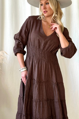 Celina pellavamekko, coffee