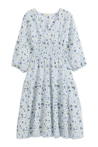 Celina linen dress, floral blue