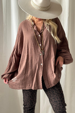 Chalky puuvillapaita, coffee