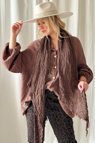 Chalky puuvillapaita, coffee