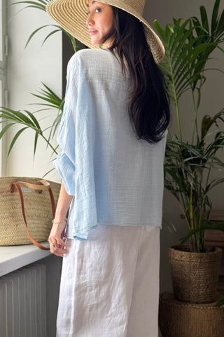 Chalky cotton shirt, light blue