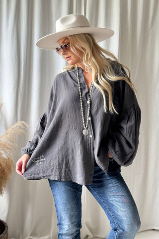 Chalky puuvillapaita, smoke