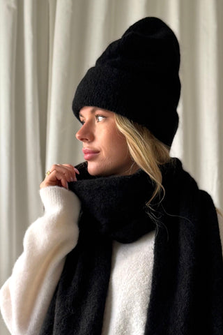 Chamonix alpakka beanie, musta