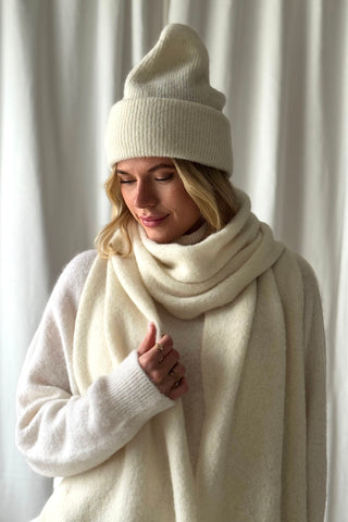 Chamonix alpakka beanie, luonnonvalkoinen