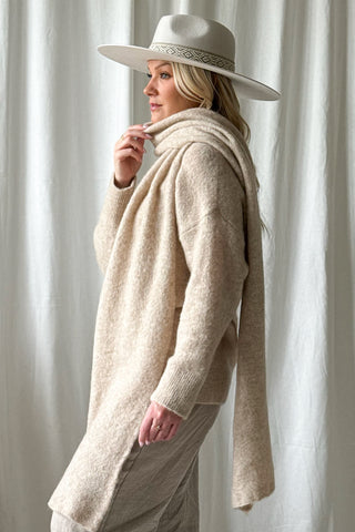 Chamonix alpakkahuivi, beige