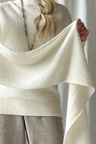 Chamonix alpaca scarf, off white