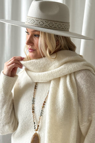 Chamonix alpaca scarf, off white