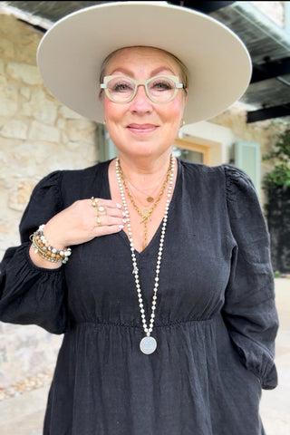 Charly pellavamekko, musta