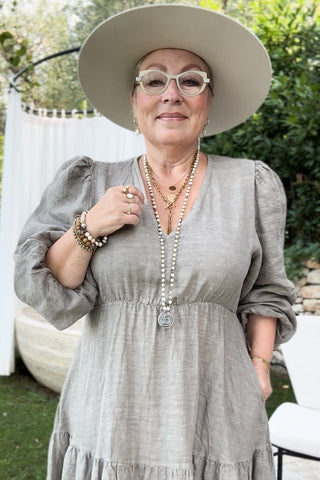 Charly pellavamekko, taupe