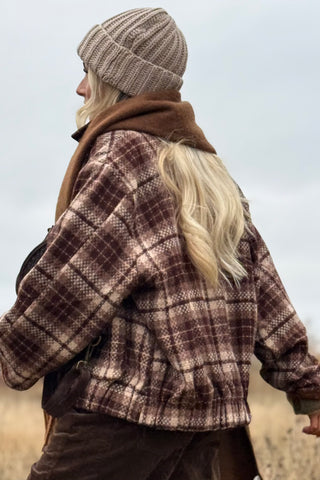 Check Barn jacket, brown
