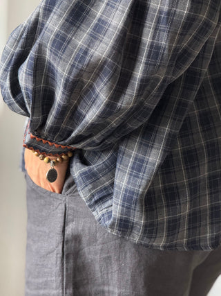 Checkered pusero, sininen