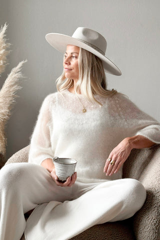 Chicness mohairneule, luonnonvalkoinen