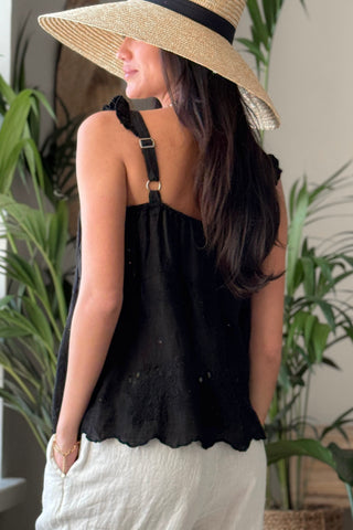 Cici pellavatoppi, musta