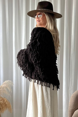Coachella cardigan, coffee