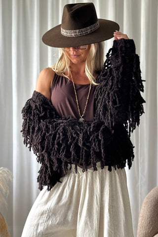 Coachella cardigan, coffee