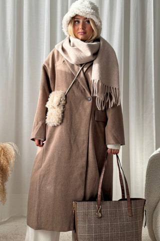 Coastal Grandmother oversize takki, beige