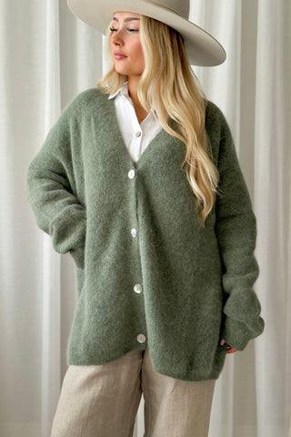 Coastal Grandpa neuletakki, pistachio green