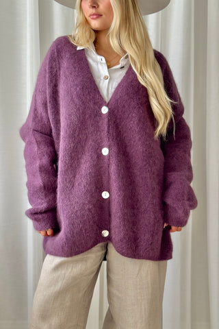 Coastal Grandpa neuletakki, plum