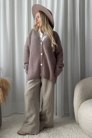 Coastal Grandpa neuletakki, taupe