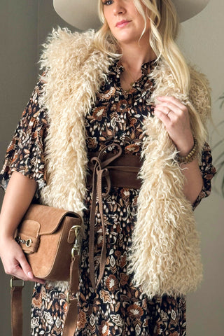 Coolio faux fur vest, off white