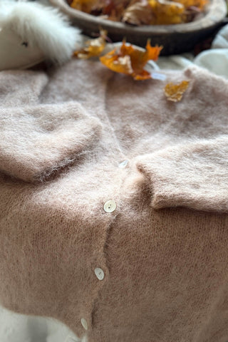 Coziness mohairneuletakki, caramel