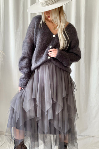 Coziness mohairneuletakki, thunder