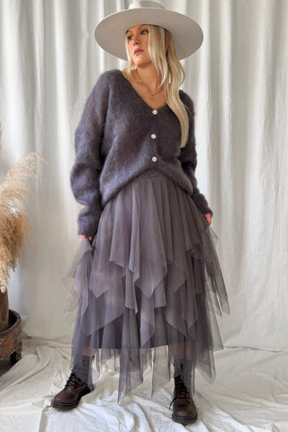 Coziness mohairneuletakki, thunder