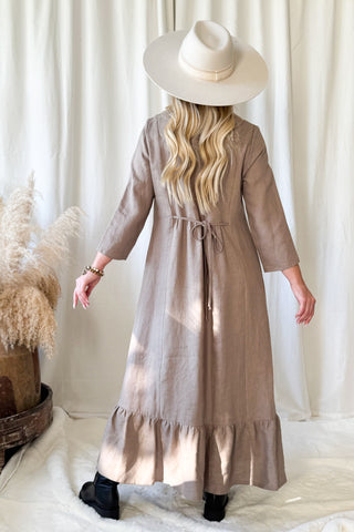 Grace pellavamekko, taupe