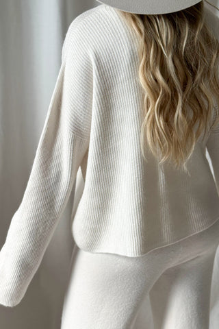 Cutie ribbed neule, chalk