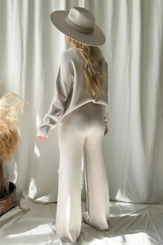 Cutie ribbed neule, light beige